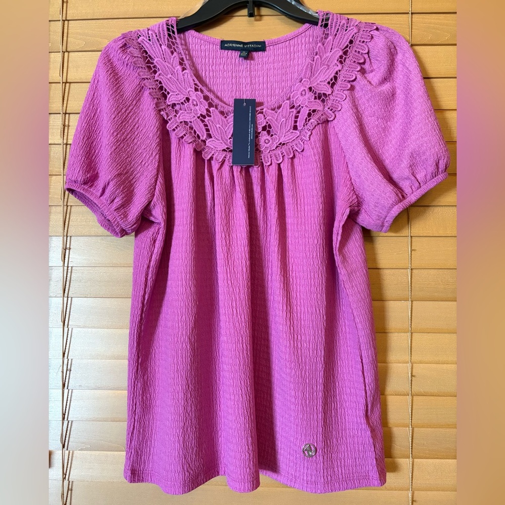 Purple Lace Trim Top - Picture 1 of 8